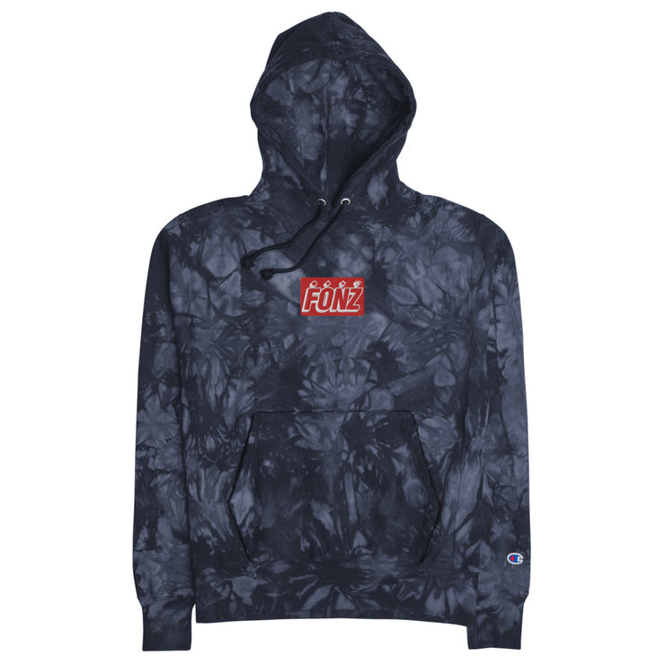 FONZ BARCON LOGO EMBROIDERED TIE-DYE HOODIE